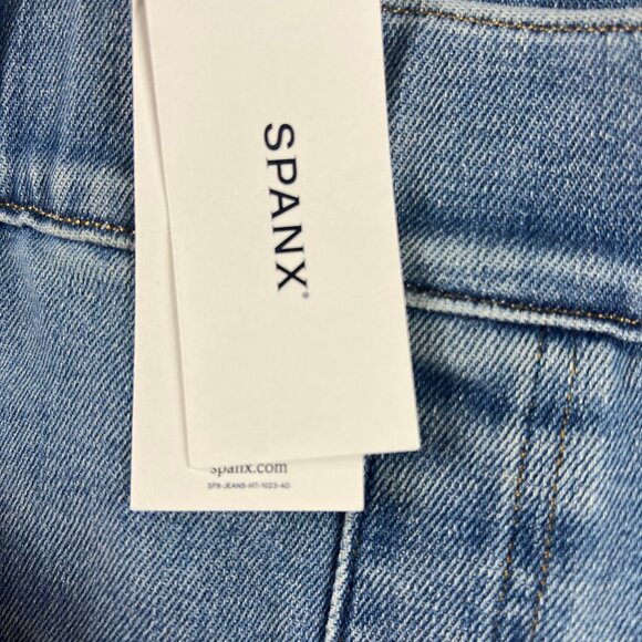 Spanx Shape Jean Women Extra Large Pull On Flare High Rise Blue Everywhere Denim - Picture 5 of 16